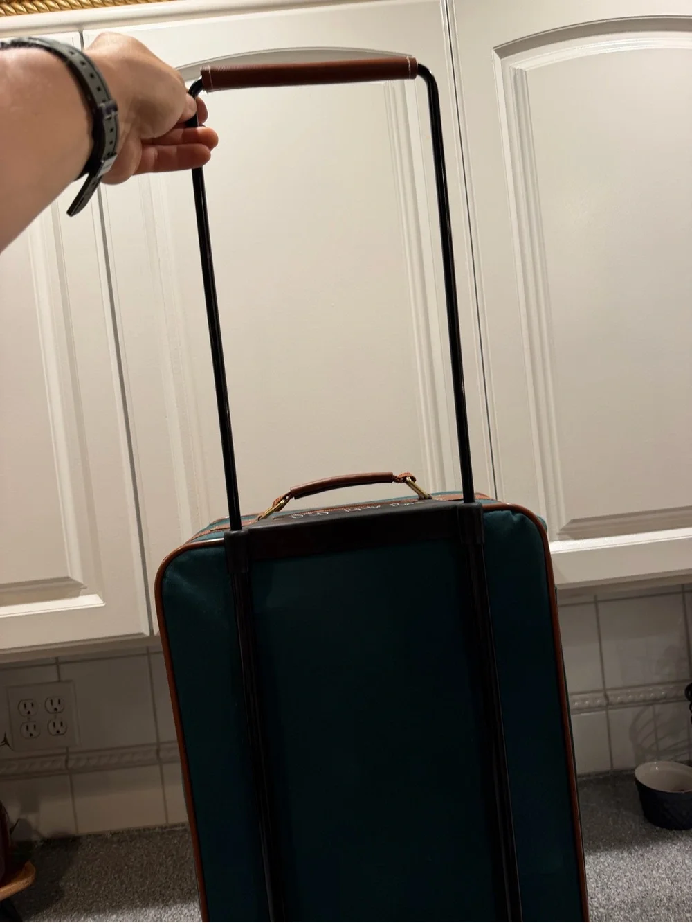 Vintage Polo Ralph Lauren Hunter Green Rolling Suitcase 1980s Carry-On Luggage